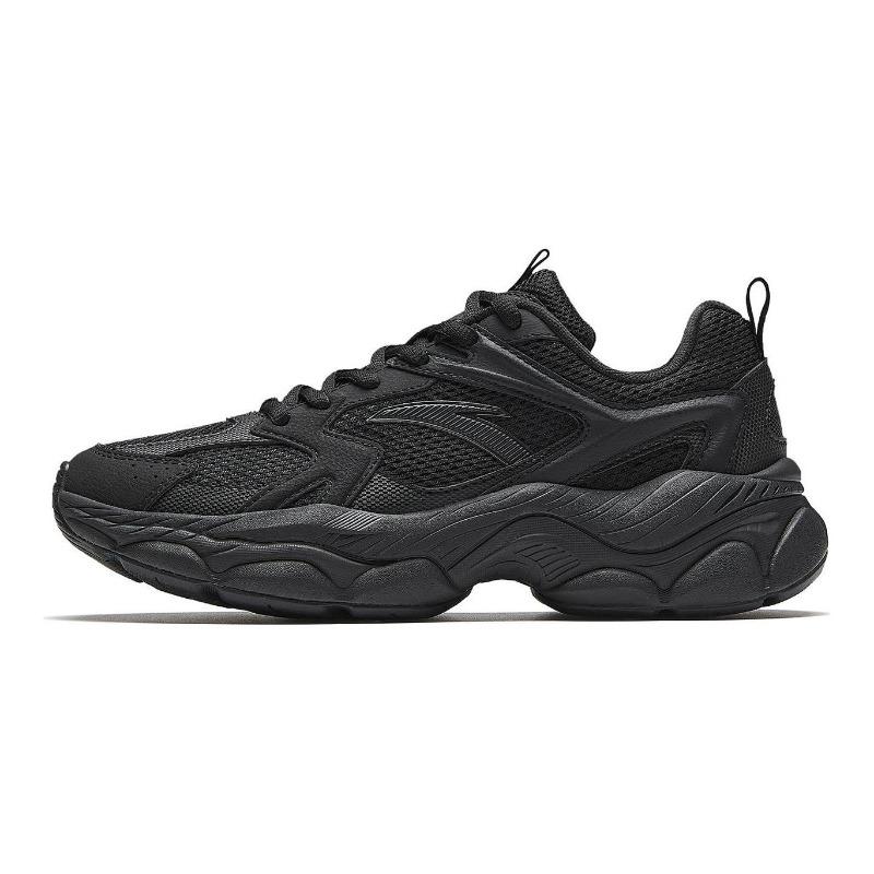 Anta Mini Millennium women low-top casual shoes basic black textile synthetic leather retro trendy 122618818-4 36.5