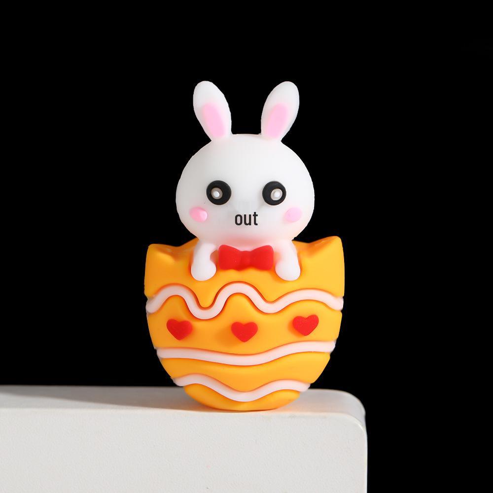 Creative Easter Ornaments: Painted Egg & Cartoon Rabbit Plush Toys for Home Decor & Gifts