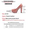 Elegantes Zapatos de Plataforma de Tacón Alto para Mujer Primavera Sexy Zapatos de Salón Patente Azul Rosa Negro con Tacón Fiesta Boda Zapatos Femeninos Talla Grande 45