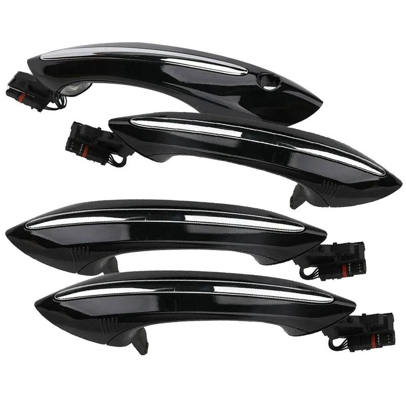 For BMW 5 6 7 Series F07 F10 F11 F06 F12 F13 F01 F02 4X Black Outer Outside Exterior Comfort Access Door Handle Set 51217231931