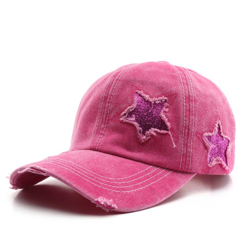 

Vintage Washed Distressed Baseball Cap Men Rock Patch Snapback Cap Casual Dad Hat for Women Streetwear Hip Hop Adjustable&Adult розы красного