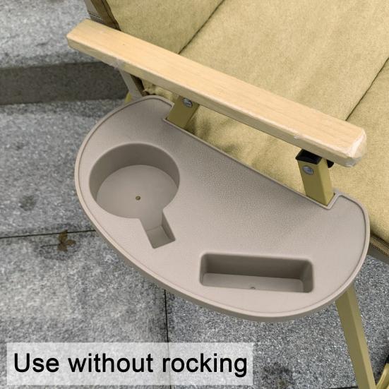Chair Side Cup Holder Tray 2 Slots Heavy Duty Deck Chair Armrest Mount Cell Phone Cup Storage Tray Outdoor Camping Accessories