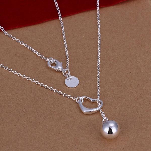 Silver Color Exquisite Noble Luxury Gorgeous Fashion Women Lady Charming Loving Drop Shot Necklace Silver Jewelry N164