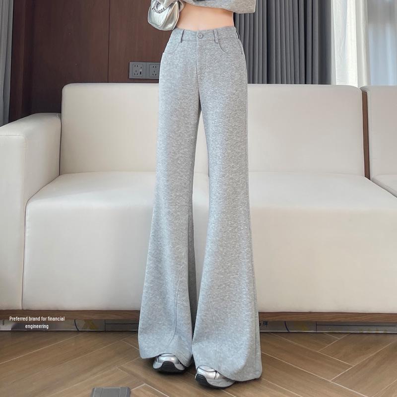 

Women s Black High Waist Micro Flare Pants - Slimming Drape, Casual Fit, Petite, Not Tight on Legs (2026 Edition) Small світло-сірий колір