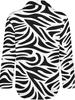 2026 Autumn/Winter Women's Retro Zebra Print Lapel Shirt - Loose Three-Quarter Sleeve Fashion Top.