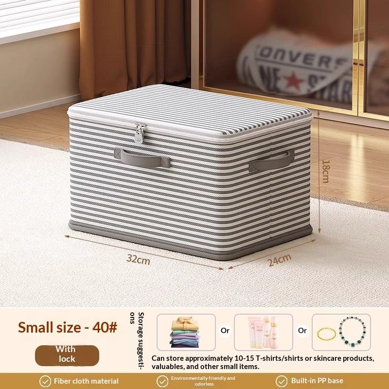 Lockable Storage Box Dustproof Organizers Non-Woven Wardrobe Space Saving Bag House-Moving Bedding Box Travel Storage