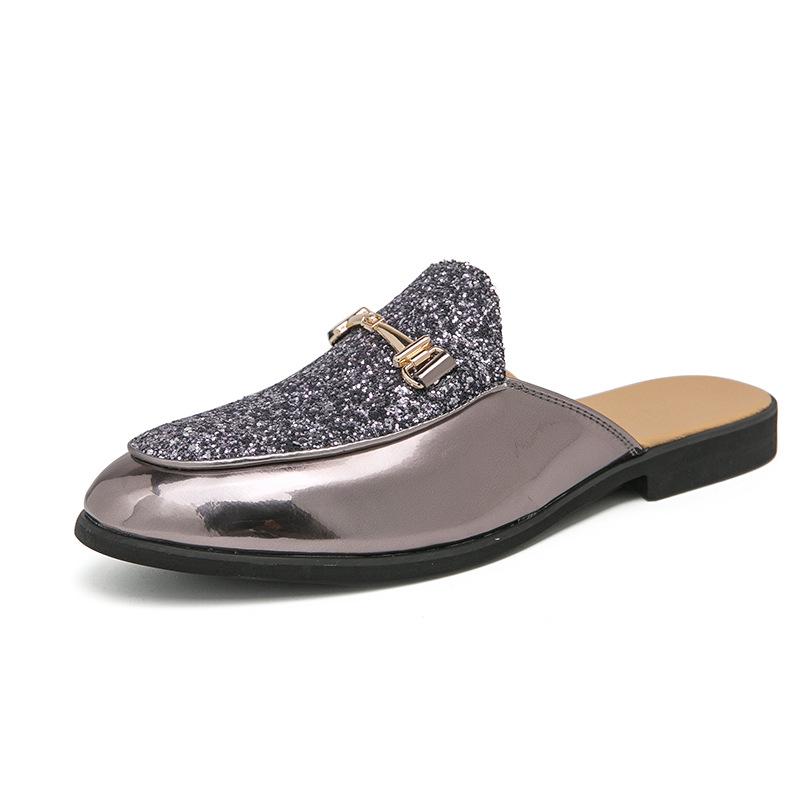 

Мужская обувь большого размера, новые полутапочки, модные сандалии, кожаные туфли, трендовые повседневные кожаные туфли, ленивые полутапочки 47