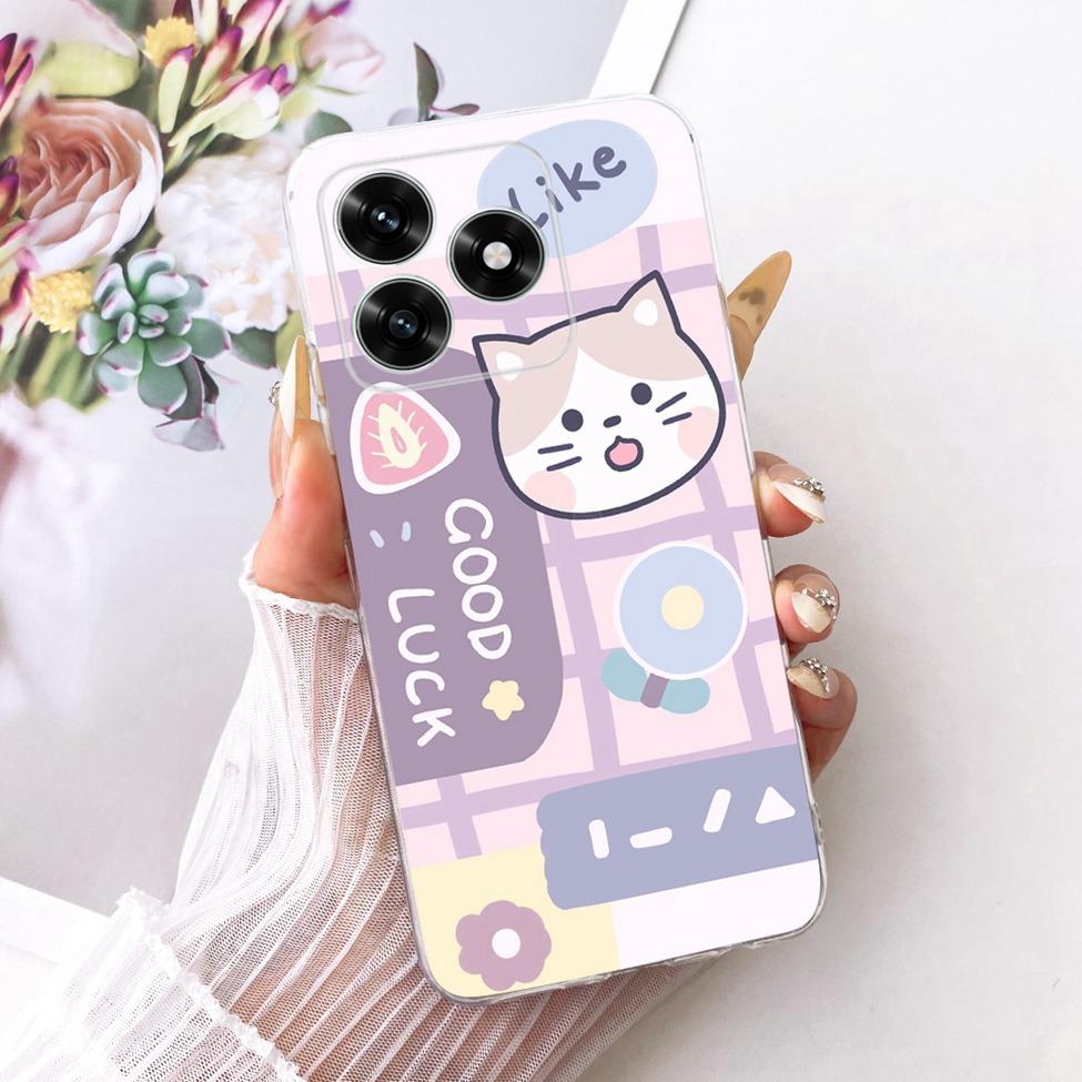 Etui na Honor X5C Plus Pokrowiec Przezroczysty Luksusowy Uroczy Kot Moda Motyl Fajny Malowany Obudowa Na Honor X5cPlus