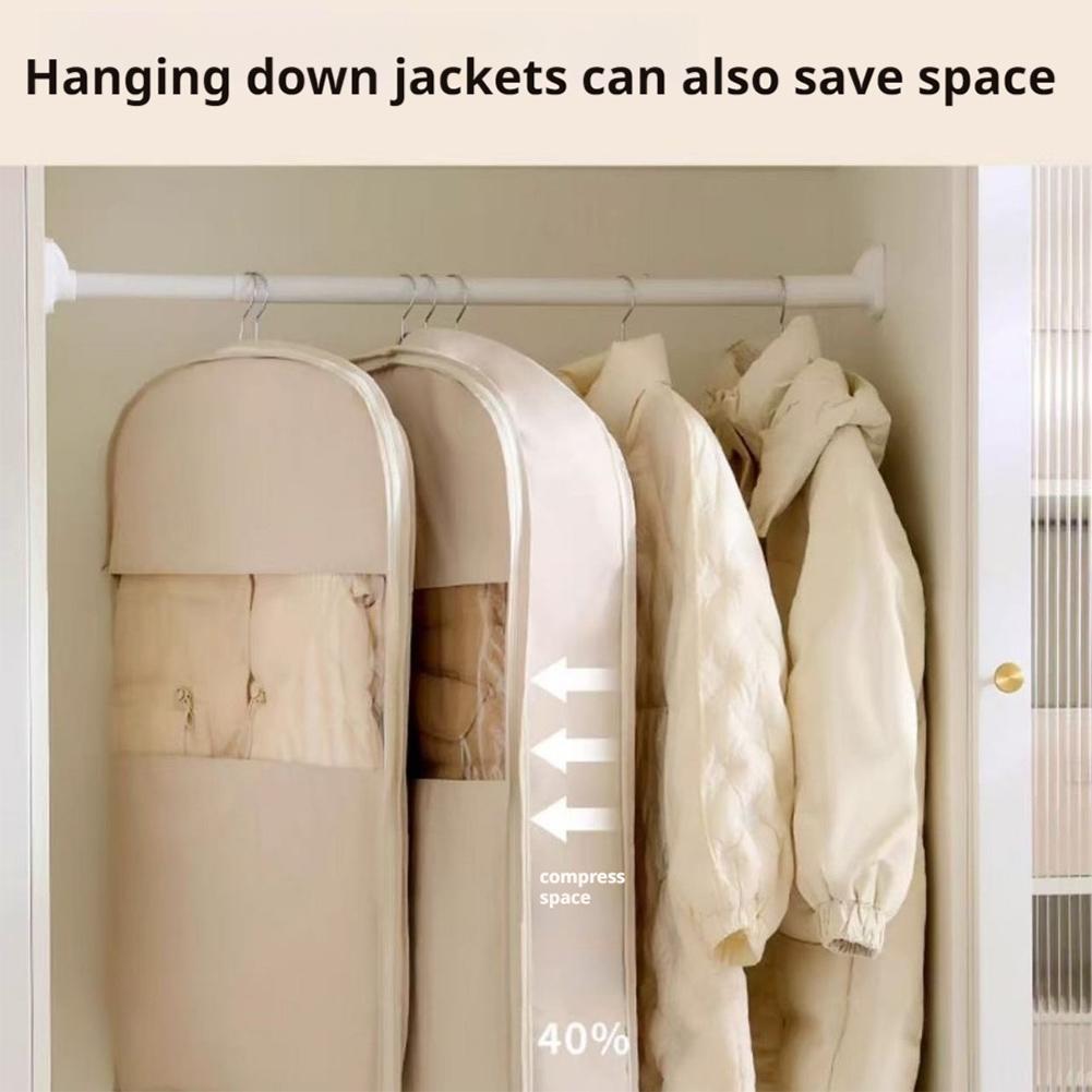 Space Saving Hanging Garment Bag With Self Compression Closet Zipper,Space Saver Organizers F0I1