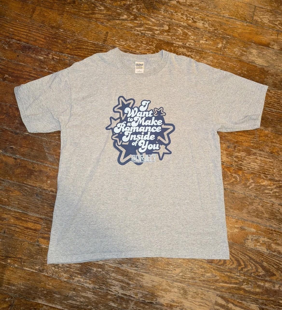 Vtg Y2K 2006 Borat Movie Graphic T Shirt Gildan XL Romance Grey Crude Humor Unisex T-Shirt S