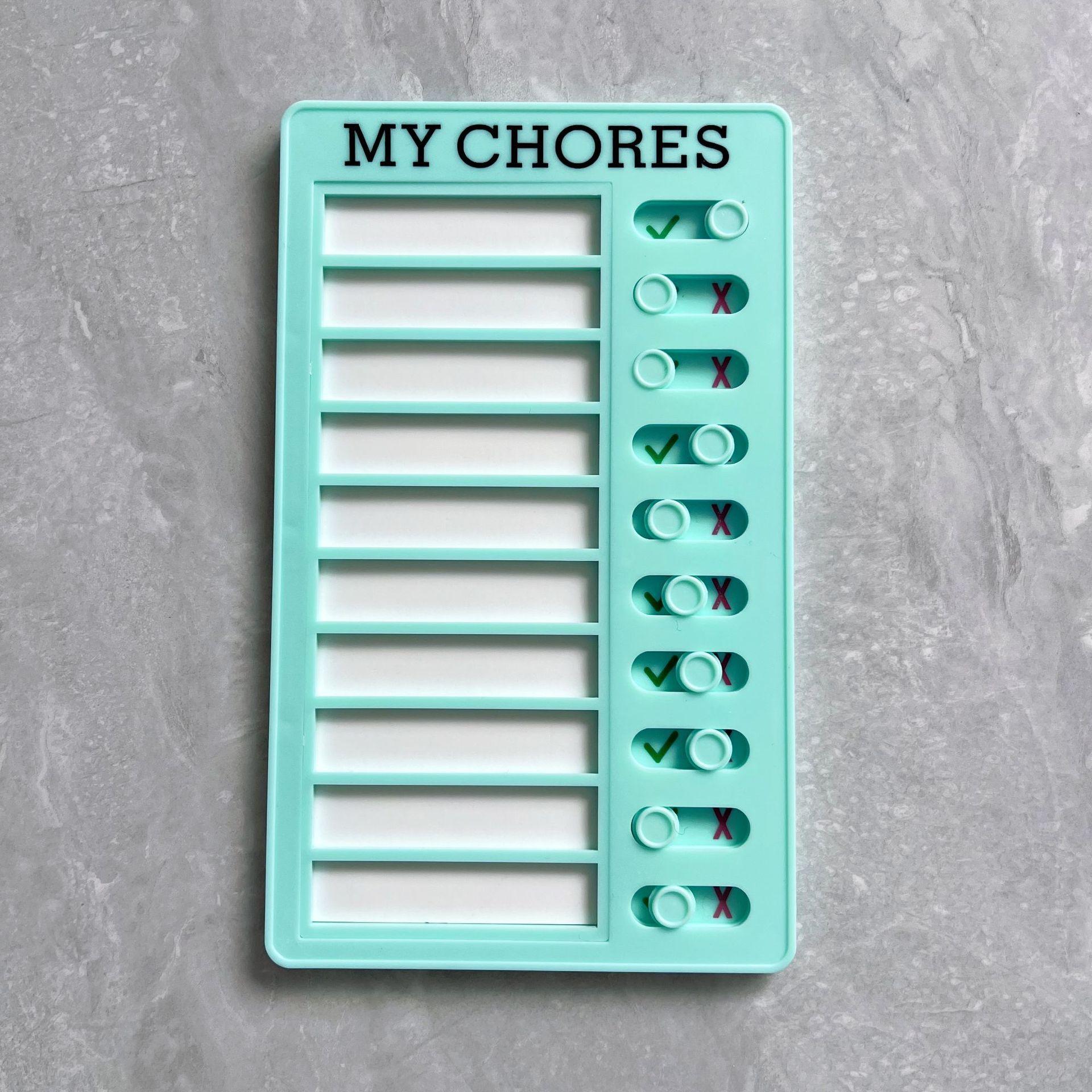 

Reusable Daily Schedule Detachable Blank Planner and White Paper Weekly Chores Checklist Self-Discipline Habit Card зелёный