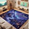 Fantasy Magic Theme Crystal Velvet Floor Rug Personalized Custom Name Text Warm Carpet Home Decoration