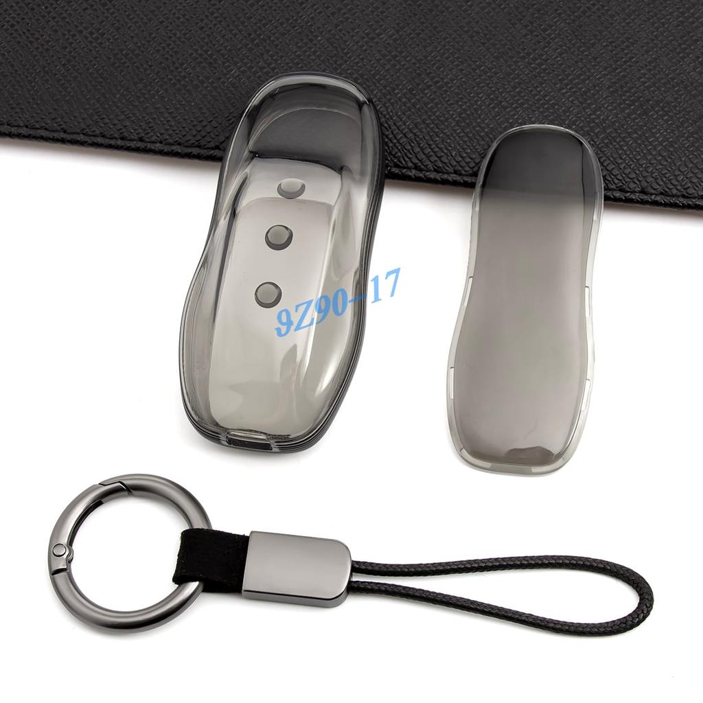 Clear Transparent Black Tpu Car Smart Key Cover Case For 2011- Porsche Cayenne Panamera Macan 718 Boxster Cayman Spyder 911