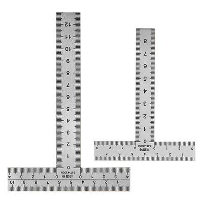 2Pcs T-Shaped Ruler Stainless Steel Building Tools Square Ruler Drafting Ruler Precision Building Framing Gauge