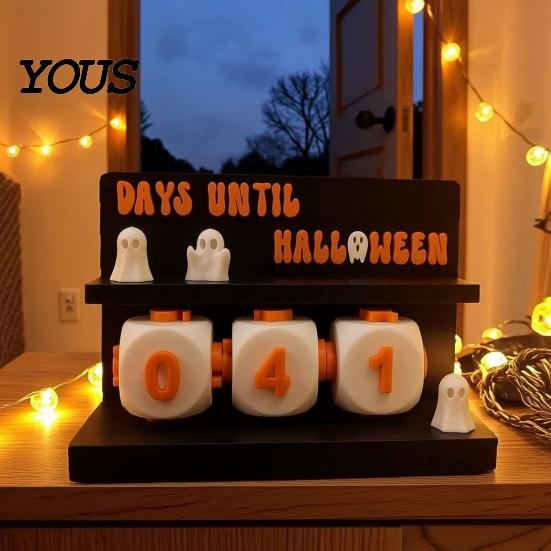 Reusable Holiday Counting Tool Halloween Countdown Calendar, Days Until Tabletop Ornament, Block Indoor Festive Table Ornament Advent Calendar