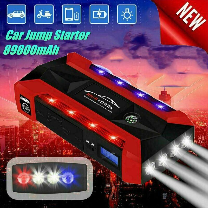 4-in-1 89800mAh 12V Power Assisted Starting Vehicle Emergency Starter Charger Booster Battery Pack