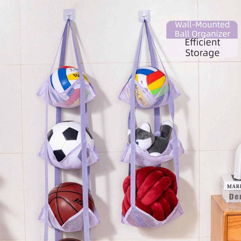 Netzball-Aufbewahrungstasche Wandmontiert Hängendes Design Wandmontierter Organizer Mehrere Taschen Platzsparend Hängende Aufbewahrungstasche