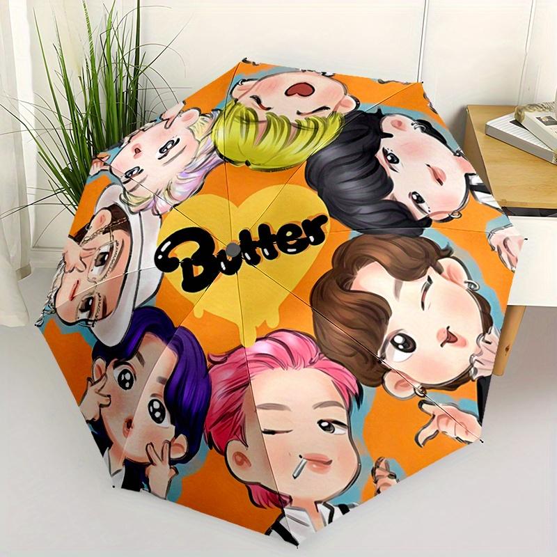 Lightweight And Portable Umbrella Featuring a Cartoon K-Pop Character,Ideal for Outdoor Use And a Great Gift for Enthusiasts,Appropriate for
