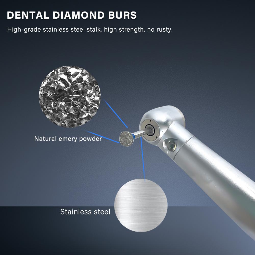 NICEDEN10 pcs/box Dental Diamond Burs FG 1.6mm For High Speed handpiece High Hardness Drill