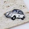 Retro Cartoon Beetle Car Brooch: Gold Drip Oil Badge for Bags & Clothing Accessories