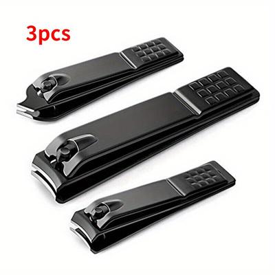 3Pcs/set Black Stainless Steel Nail Clipper Professional Nail Scissors Toenail Fingernail Cutter Manicure Pedicure Tool