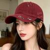 New Style Women's Vintage Distressed Baseball Cap Leopard Print Ripped Sun Hat Casual Streetwear Outdoor Cap
