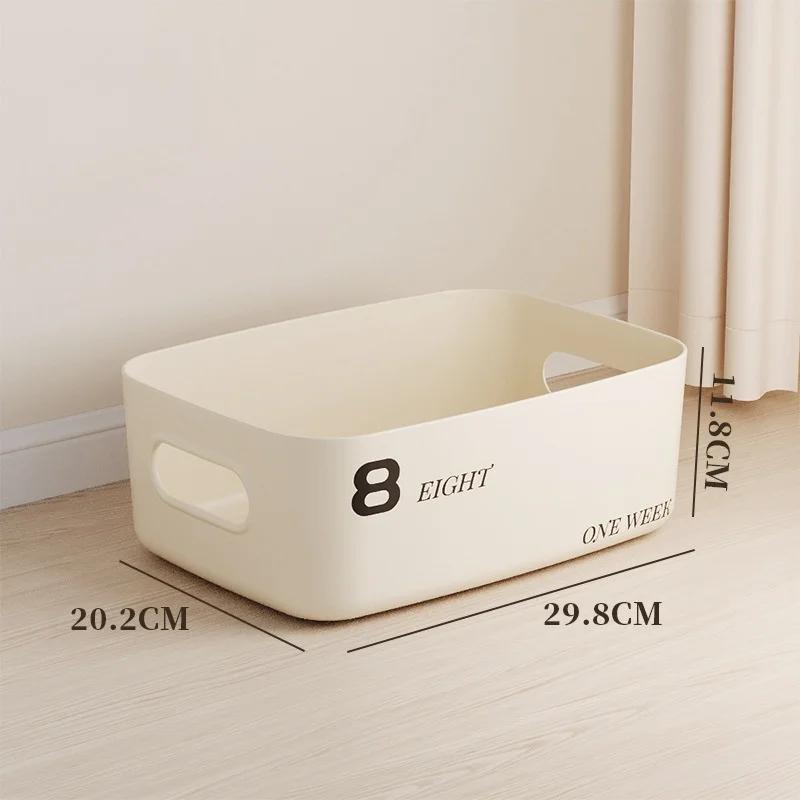 Stackable Storage Box with Lid Dustproof Cosmetics Clothing Grocery Storage Trunk Snack Storage Container Toy Storage Bin Basket