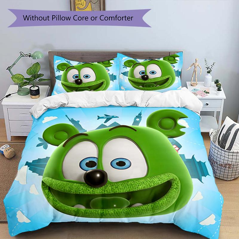 3pcs Gummy Bear1 Design Cover Set - HD Printed Bedding with 1 Cover and 2 Pillowcases - Perfect for Home and Dorm Decor