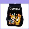 Cuphead Cartoon Backpack For Kids With Nylon Material And Spacious Design For School And Travel
