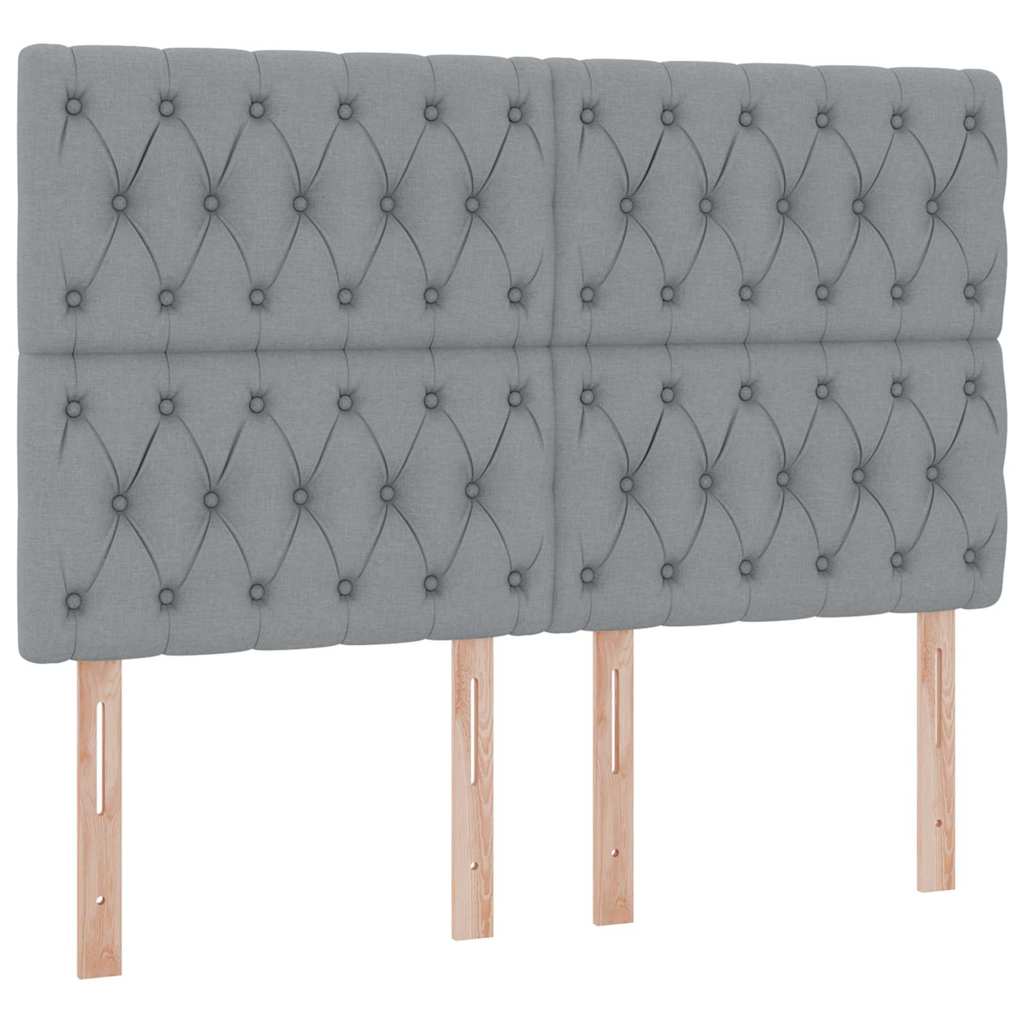 Storage Bed with Mattress Light Grey 140 x 190 cm Polyester