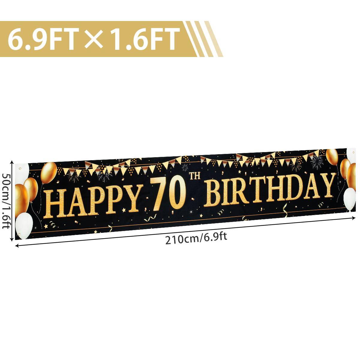 

Black Gold Birthday Banner Large Size Birthday Party Decoration 30 40 50 60 70 80 Years Birthday Background Banner Hanging Flag