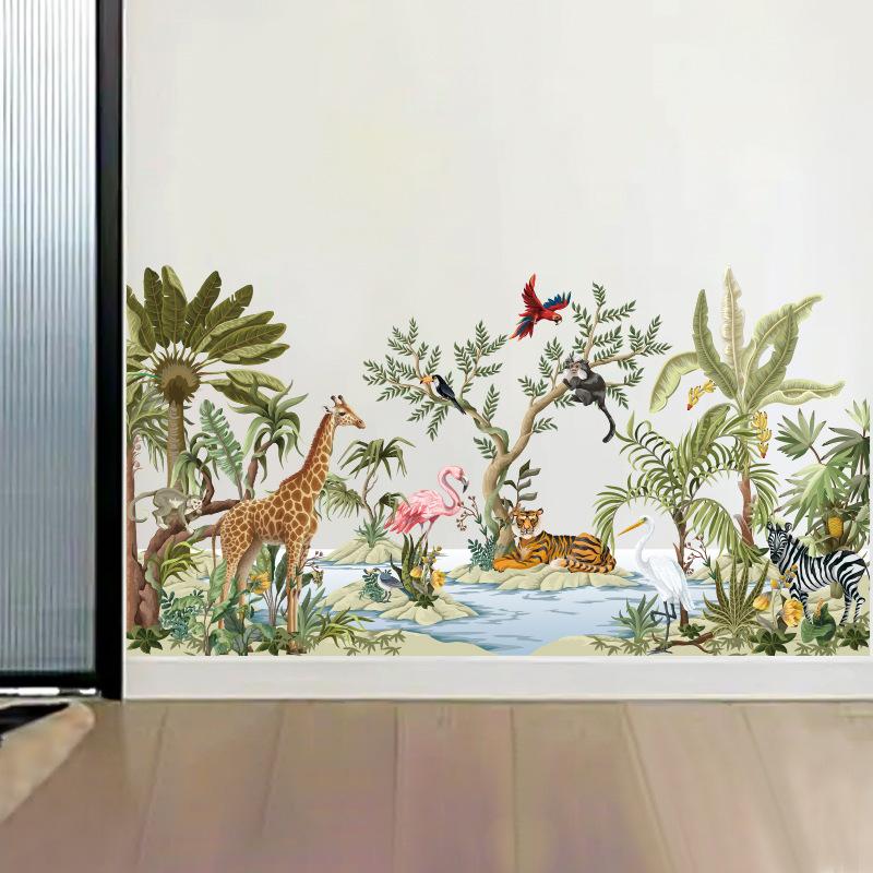 New Forest Animal Self-adhesive Wall Sticker Children's Room Bedroom Background Decorative Wall Sticker