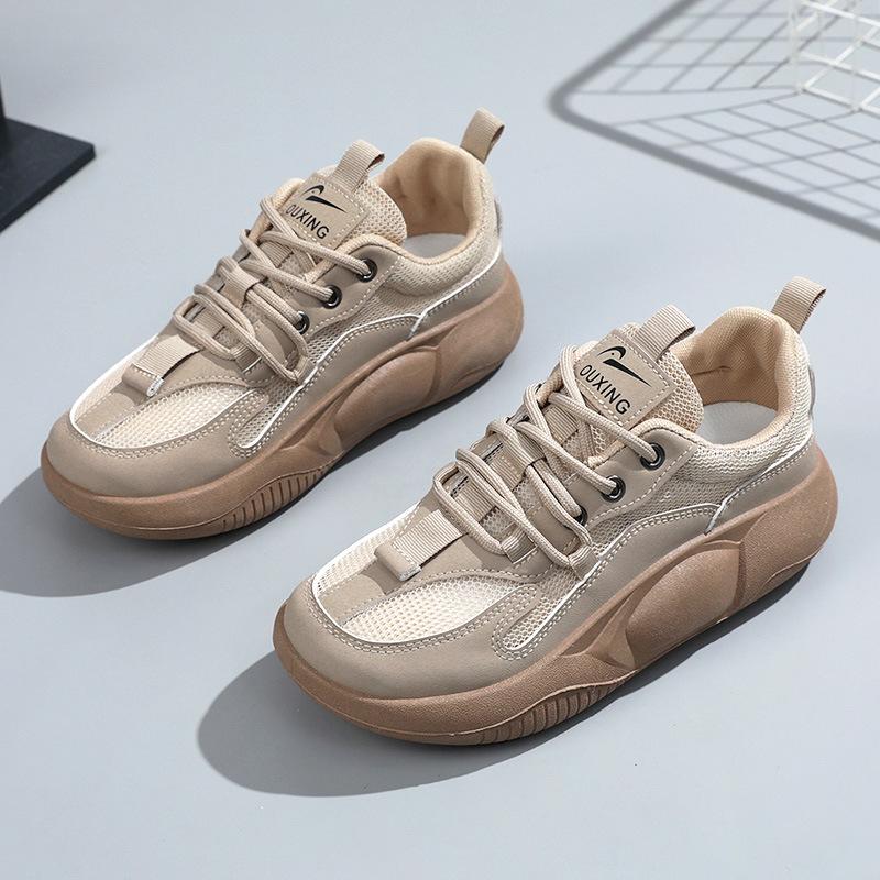 

SH5026-1 Новые дышащие сетчатые туфли, весенне-летняя повседневная женская обувь с сетчатой ​​поверхностью на платформе, увеличивающая рост, модная студенческая обувь для бега 35