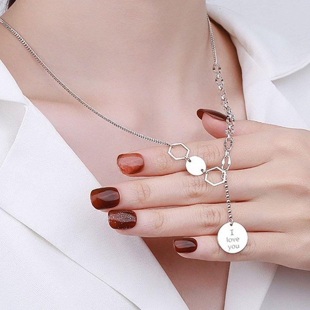925 Sterling Silver Necklace Confession of Love N332 Love Necklace (Wfgi8F0)