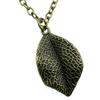 Vintage Bronze Leaf Pendant Necklace 35x20mm Long Chain Trendy Jewelry For Women Men Fashion Accessories