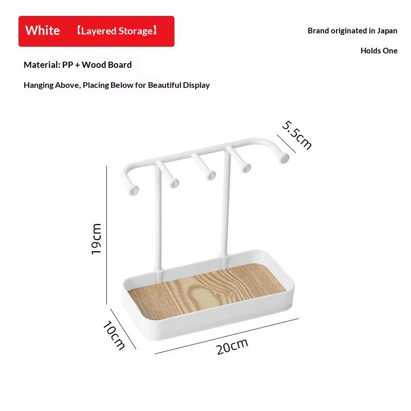 Jewelry Organizer Display Stand Rack With Wooden Tray For Earrings Bracelet Necklaces Rings Storage Hanging Organizer Holder