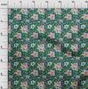 oneOone Cotton Flex Fabric Watercolor Leaves & Flower Floral Print Sewing Fabric BTY 40 Inch