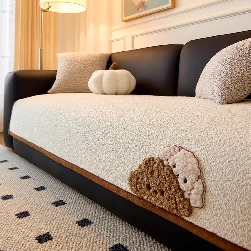Chenier Premium Sense Pickup Tone Sofa Cushion Universal All Seasons Anti-Cat Scratch Straight Row Sofa Cover Cloth Cushion