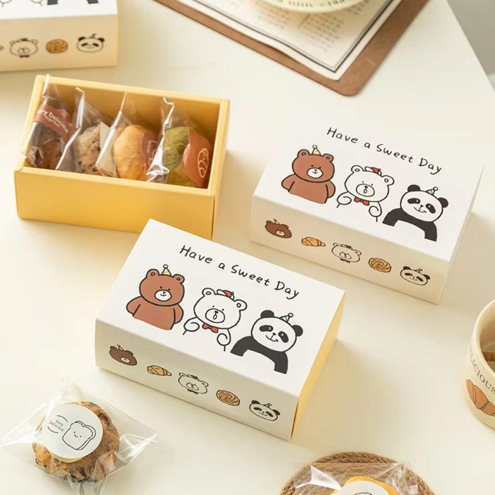 Cartoon Bear Drawer Box DIY Baking Packaging Boxes for Biscuits Cookies Snowflake Crisps Candies
