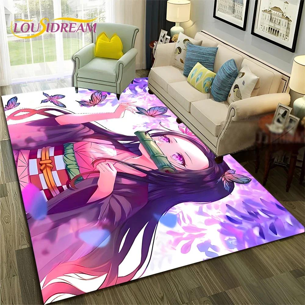 Kamado Nezuko Demon S-Slayer Anime Carpet Rug for Bedroom Living Room Home Sofa Decoration,Children Game Large Decor Floor Mat