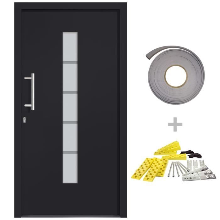 VidaXL Porte d'entrée Aluminium et PVC Anthracite 100x200 cm