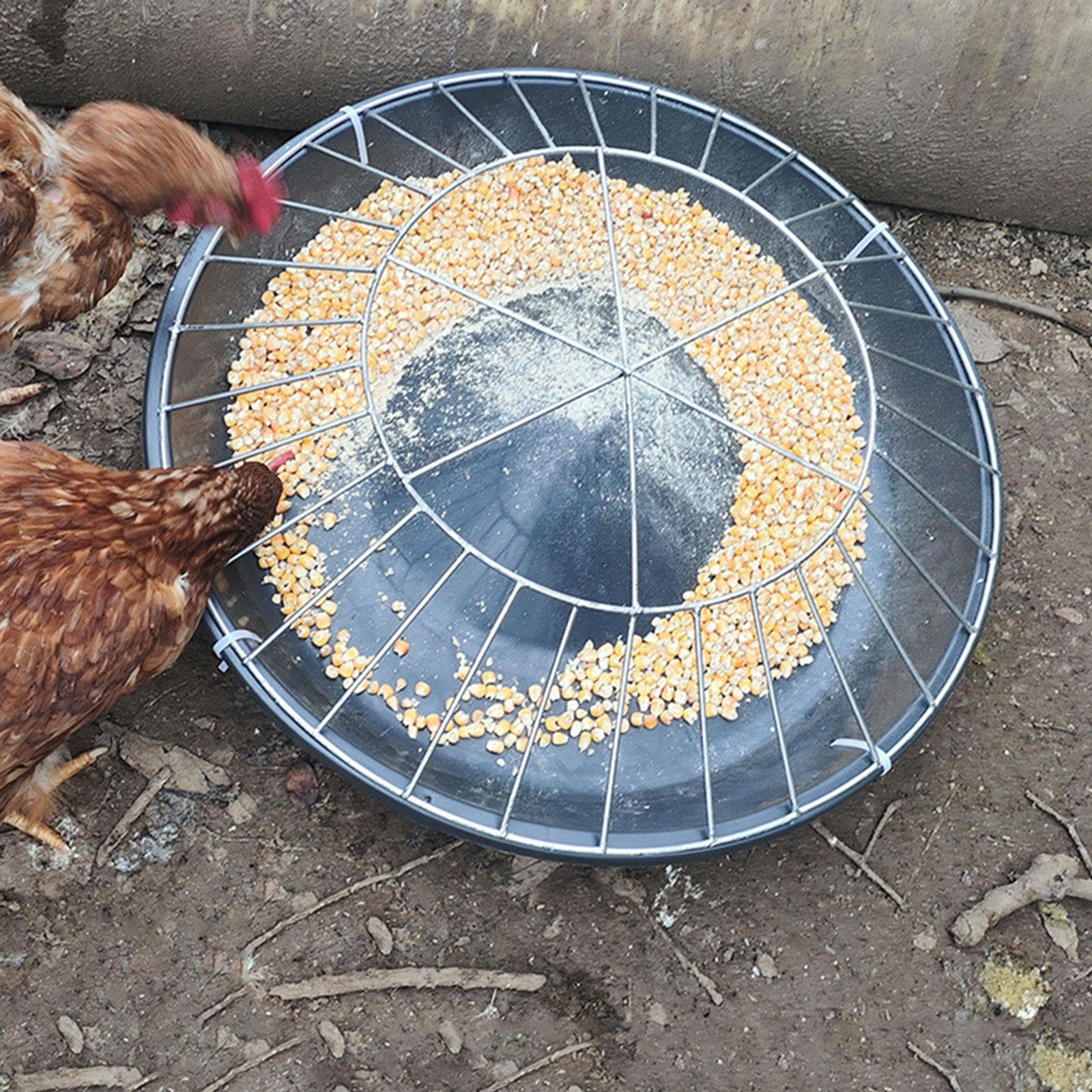 

Chicken Feeder feed Bucket Feeding Trough Portable Bowl Farm Dispensing Tray Goose for 25 Holes