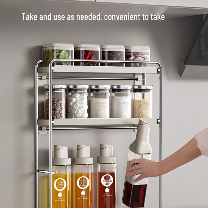 Multifunctional 3-Layer Wall-Mounted Kitchen Shelf