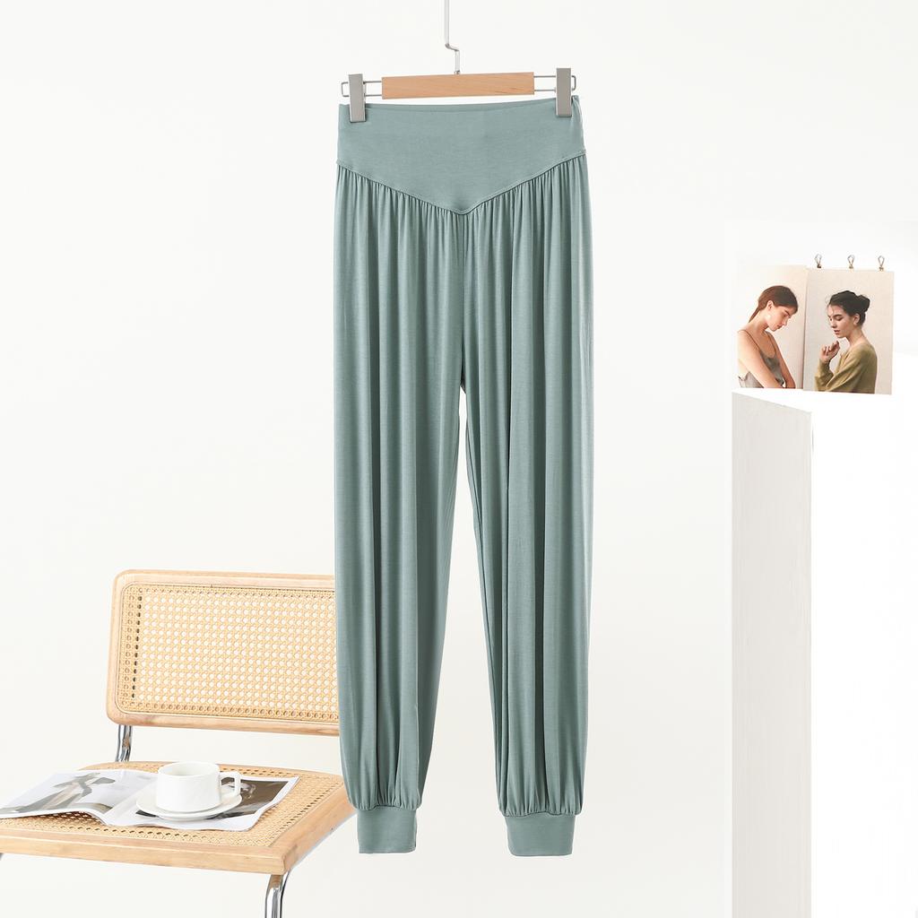 Modal Women's Harem Pants - Spring/Summer Solid Color High-Waisted Draped Loose-Fit Casual Yoga Dance Sport Pants