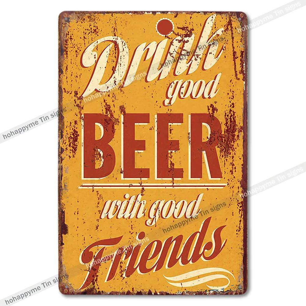 Retro Collectible Beer Tin Sign Metal Plaque Man Cave Garage Shed Decoration - 8x12in 20x30cm