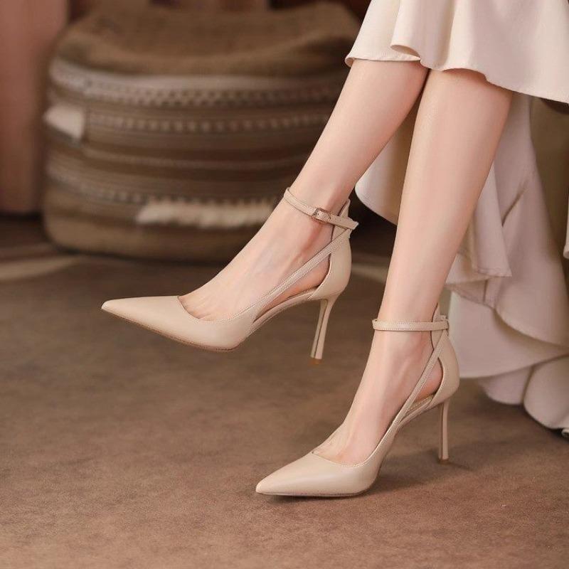 Summer New Sexy European and American Women's Hollow High Heels Stiletto  Pointed High-heeled Sandals