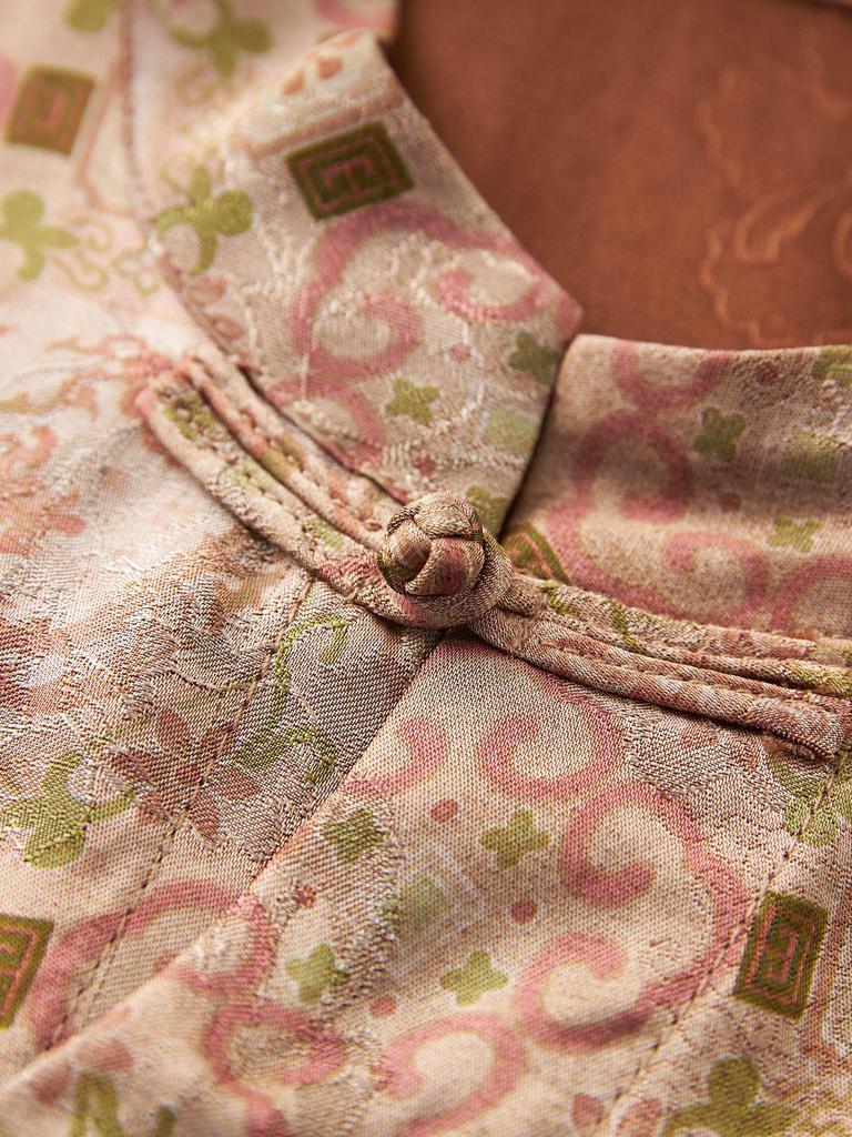 Xiangyunsha Sleeveless Cheongsam Vest - Women's Retro National Style Summer Top