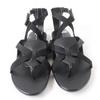 Great HERMES Sandals Aura Ankle Strap Black Leather Women 38 201063Z Used