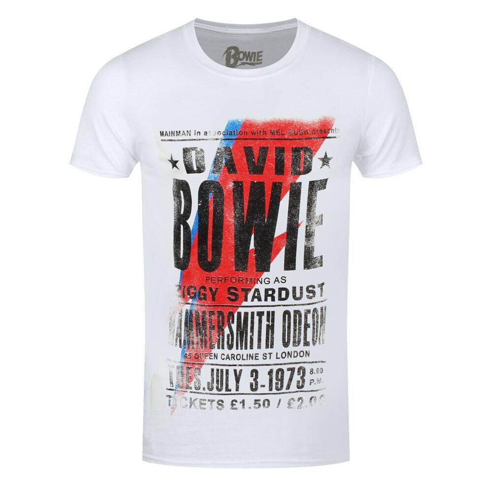 

David Bowie T-Shirt Flash Hammersmith Odeon Official New White 2XL