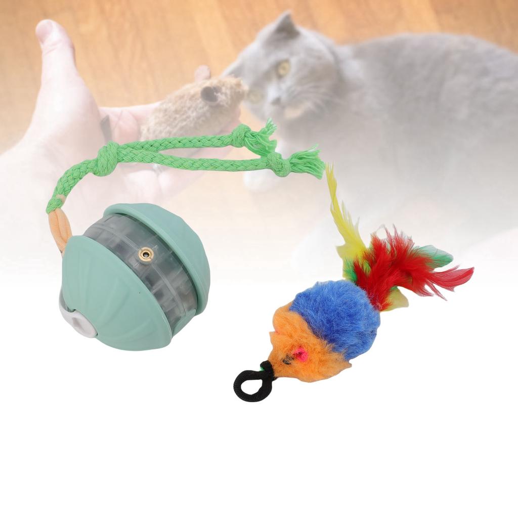 Interactive Cat Toy   Automatic Moving Throwing Rolling Pet Smart   with Rope for Dog Play